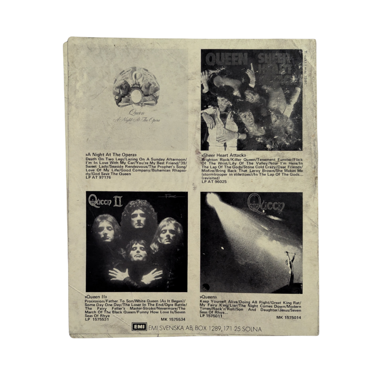 Queen – Original Swedish Concert & Album Promotion Flyer (1986)
