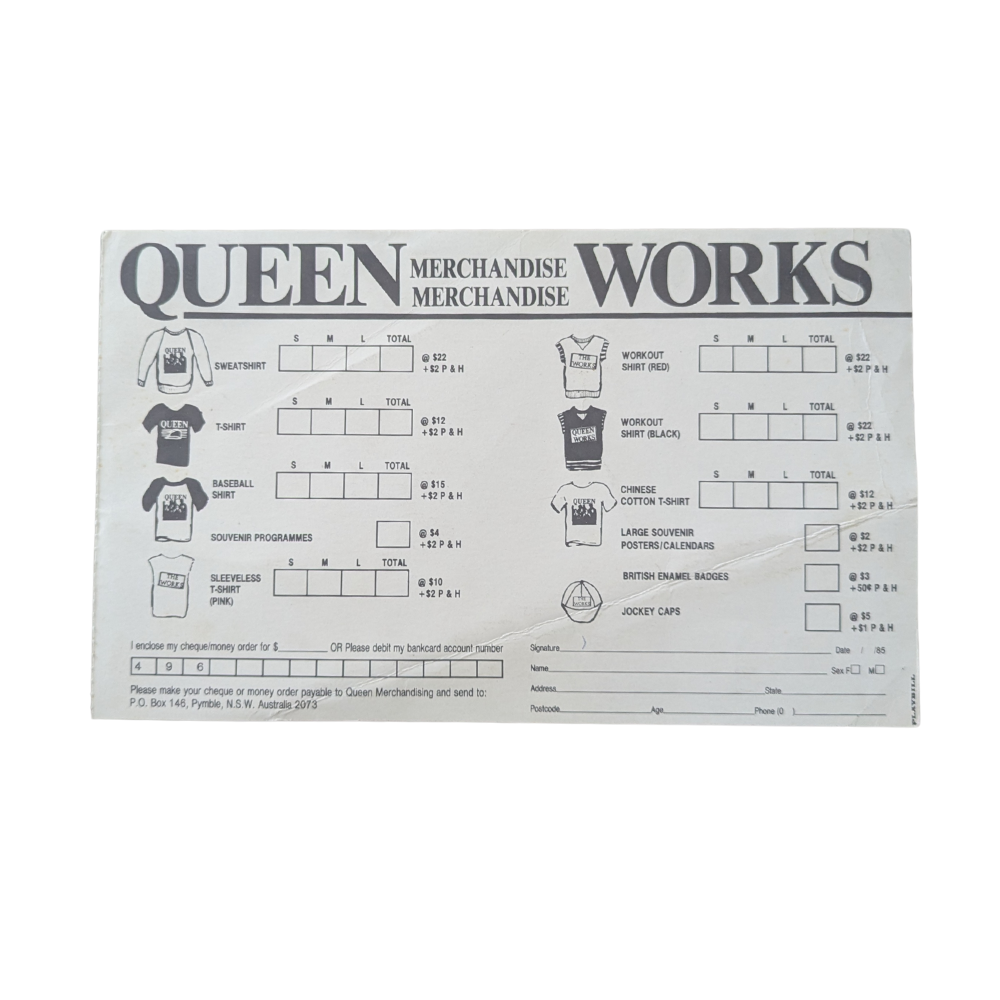 Queen – Set of 3 Original Merchandise Flyers (1980–1985)
