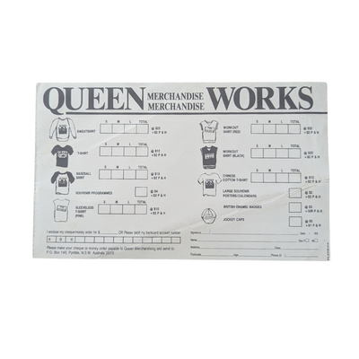 Queen – Set of 3 Original Merchandise Flyers (1980–1985)