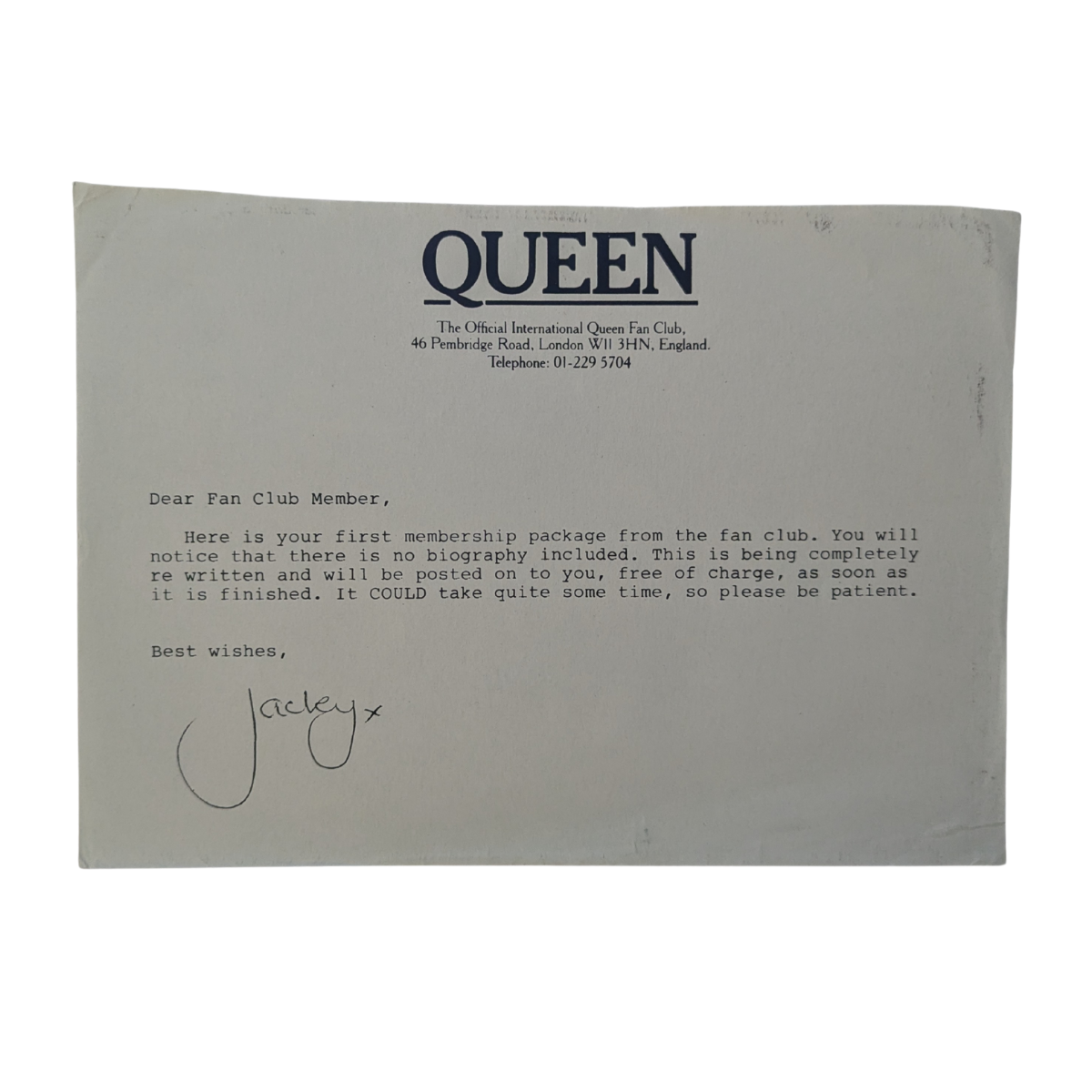 Queen - Official International Fan Club Membership Set Circa 1980s