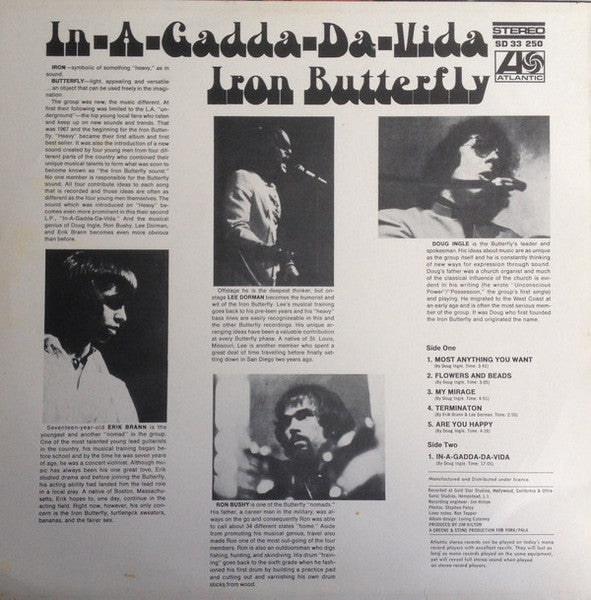 Iron Butterfly - In-A-Gadda-Da-Vida LP (Used)