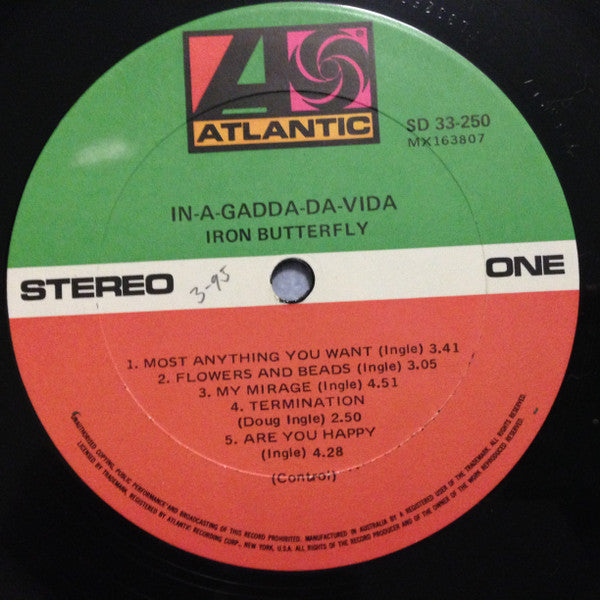 Iron Butterfly - In-A-Gadda-Da-Vida LP (Used)