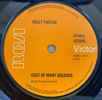 Dolly Parton - Coat Of Many Colours / Here I Am 7" Vinyl Single