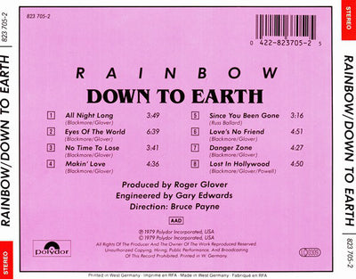 Rainbow ‎– Down To Earth CD