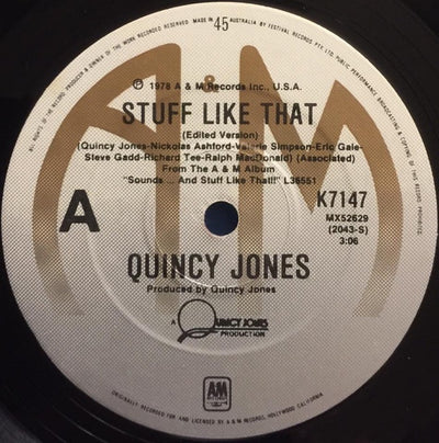 Quincy Jones - Stuff Like That 7" Vinyl Single (Used)
