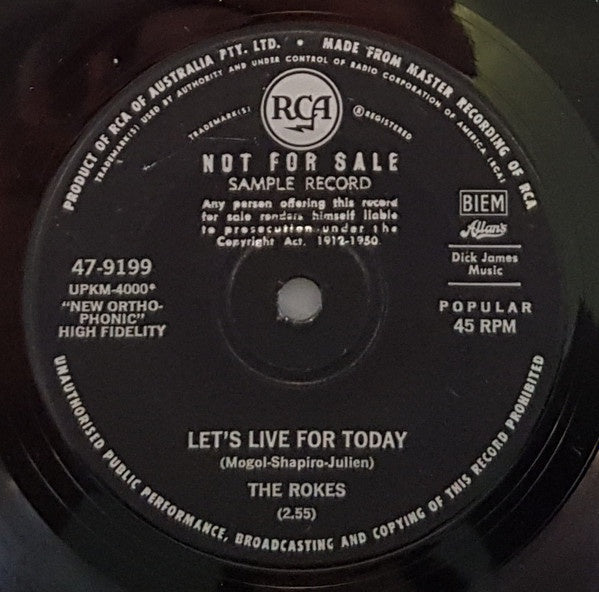 Rokes - Lets Live For Today 7" Vinyl Single (Used)