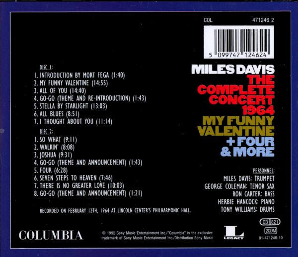Miles Davis – The Complete Concert 1964 - My Funny Valentine + Four & More Fatcase 2CD