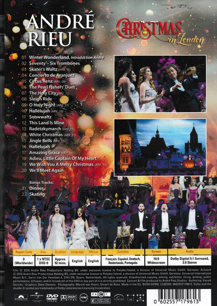 Andre Rieu – Christmas In London DVD