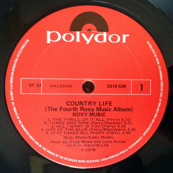 Roxy Music - Country Life Reissue Vinyl LP (Used)