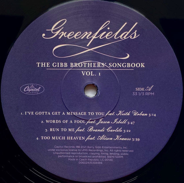 Barry Gibb & Friends - Greenfields (The Gibb Brothers' Songbook Vol. 1) Vinyl 2LP (Used)