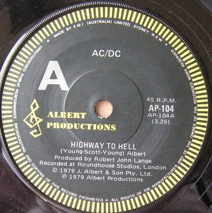 AC/DC - Highway To Hell / If You Want Blood 7" Single Vinyl (Used)