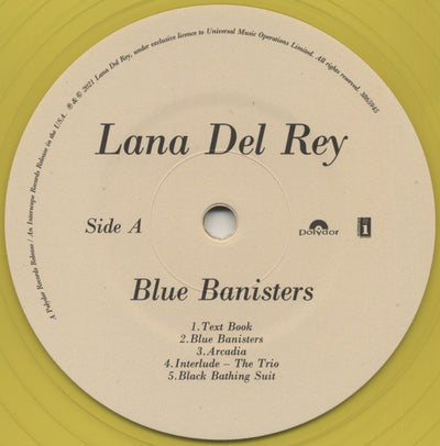 Lana Del Rey - Blue Banisters Yellow Transparent Coloured (Alt Cover) Vinyl 2LP (Used)