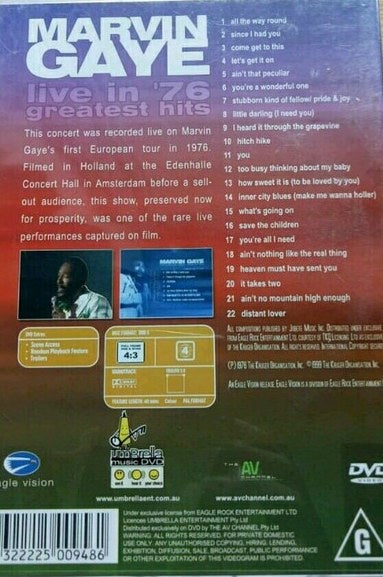 Marvin Gaye - Live In 1976 Greatest Hits DVD