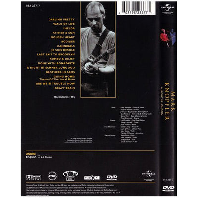 Mark Knopfler - A Night In London 1996 DVD (Used)