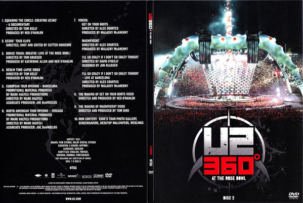 U2 - U2360° At The Rose Bowl Limited Edition Super Deluxe Box Set Red Coloured 7" Vinyl Single Blu-Ray 2DVD Book (Used)