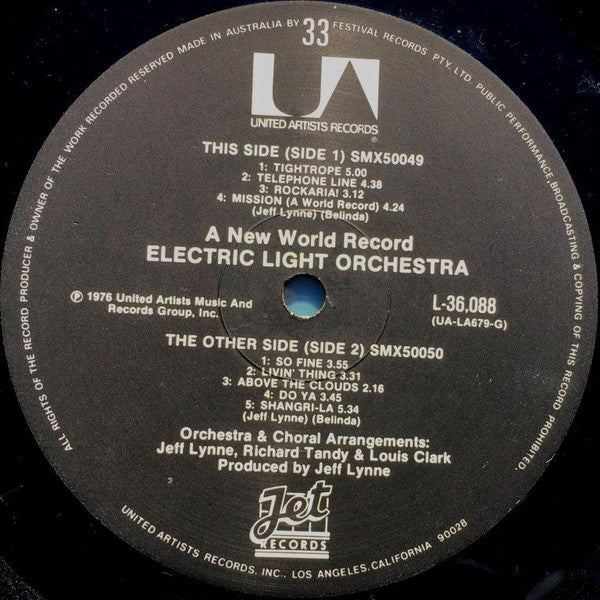 Electric Light Orchestra - A New World Record (AUS 1976) Vinyl LP (Used)