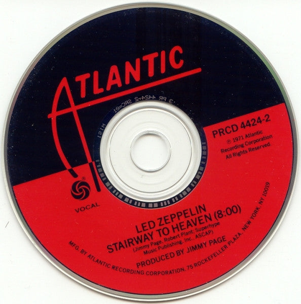 Led Zeppelin - Stairway To Heaven Promo CD & 7" Vinyl Single 20th Anniversary Pop Up Edition (Used)