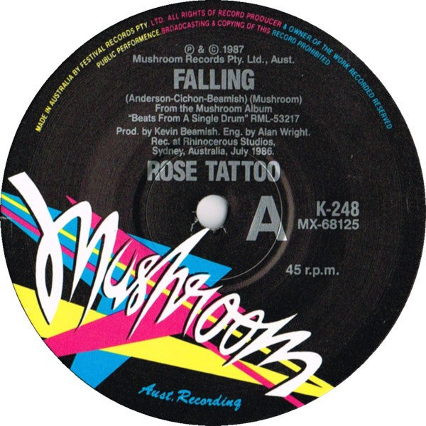 Rose Tattoo - Falling / Winnie Mandela 7" Vinyl Single