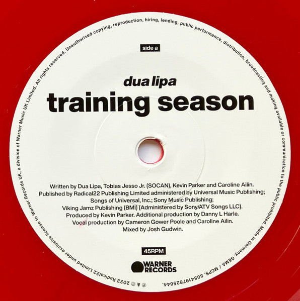 Dua Lipa - Training Season 7" Vinyl Single (Used)