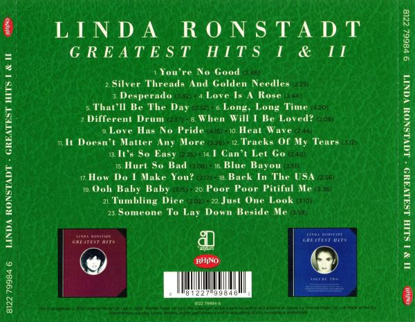 Linda Ronstadt - Greatest Hits I & II CD