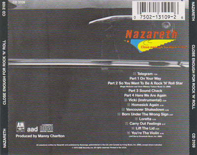 Nazareth – Close Enough For Rock 'N' Roll CD