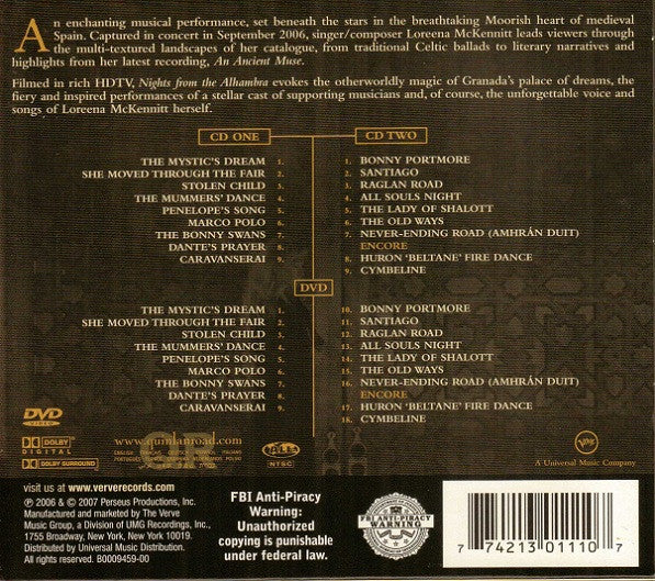 Loreena McKennitt – Nights From The Alhambra 3 Disc Set (2CD + DVD)
