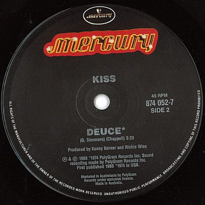 Kiss - (You Make Me) Rock Hard / Deuce 7" Single Vinyl (Used)