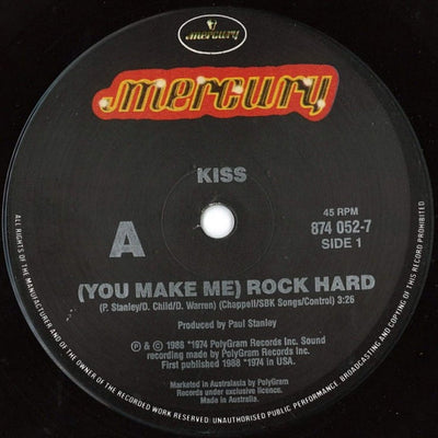 Kiss - (You Make Me) Rock Hard / Deuce 7" Single Vinyl (Used)