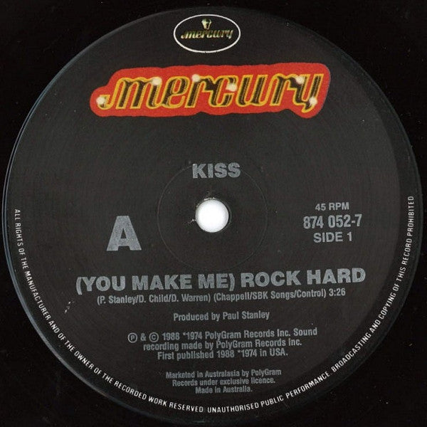 Kiss - (You Make Me) Rock Hard / Deuce 7" Single Vinyl (Used)