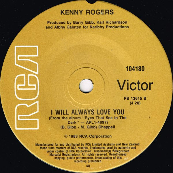 Kenny Rogers & Dolly Parton - Islands In The Stream / I Will Always Love You 7" Vinyl Single (Used)