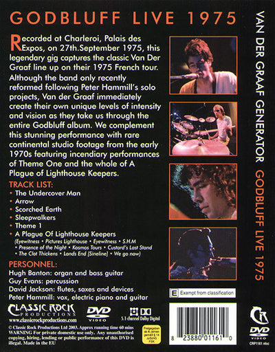 Van Der Graaf Generator - Godbluff Live 1975 DVD