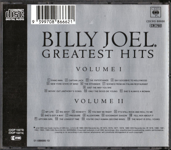 Billy Joel – Greatest Hits Volume I & II Fatcase 2CD