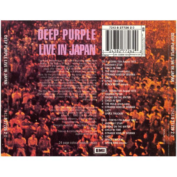 Deep Purple - Live In Japan 1972 3CD