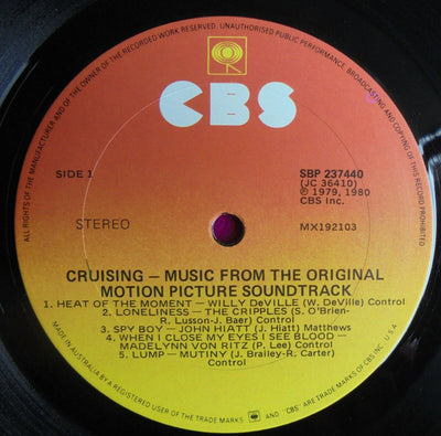 Soundtrack - Cruising (Music From The Original Motion Picture Soundtrack) Vinyl LP (Used)