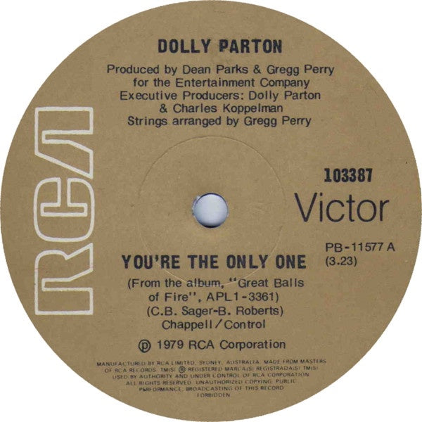 Dolly Parton - You're The Only One / Down 7" Vinyl Single (Used)
