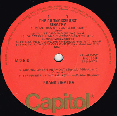 Frank Sinatra - The Connoisseurs' Sinatra Vinyl LP (Used)