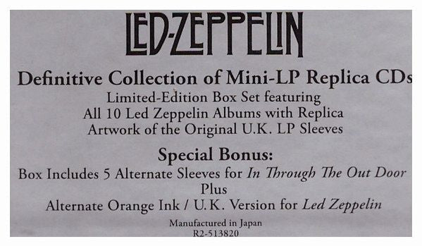Led Zeppelin – 40th Anniversary Definitive Collection Of Mini-LP Replica CDs Ltd Ed 12 CD Boxset