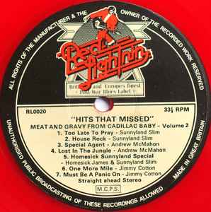 Various Artists - Hits That Missed Red Coloured Vinyl LP (Used)
