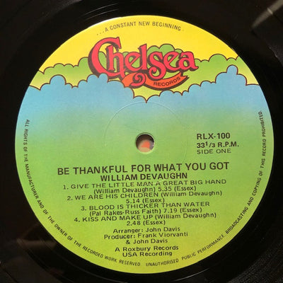 William DeVaughn - Be Thankful For What You Got Vinyl LP (Used)