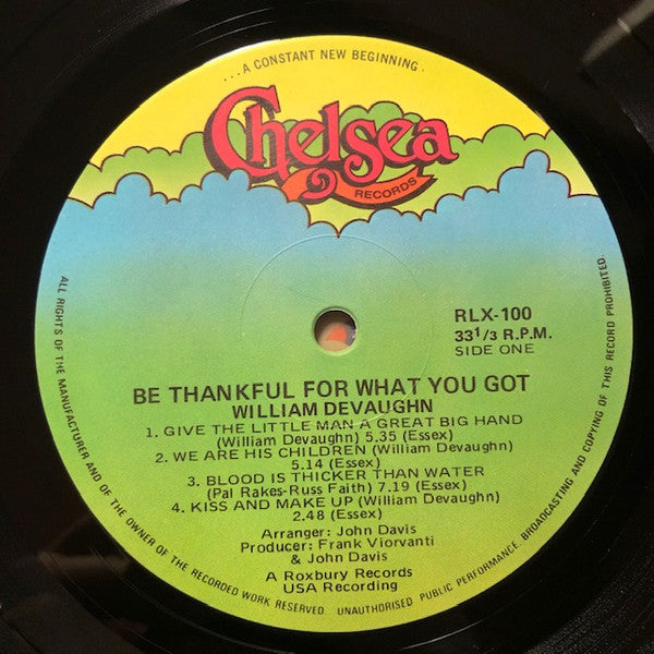 William DeVaughn - Be Thankful For What You Got Vinyl LP (Used)