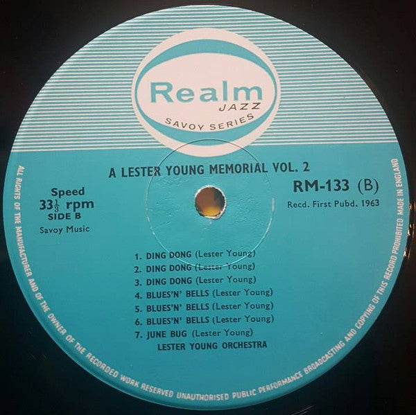 Lester Young - Lester Young Memorial Volume Two Vinyl LP (Used)