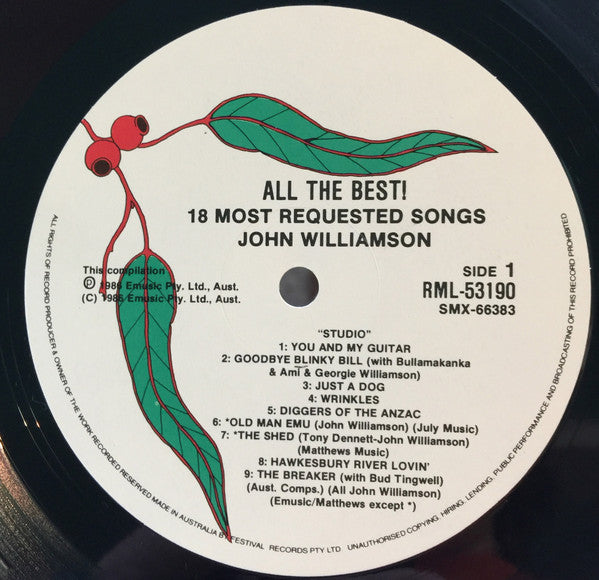 John Williamson - All The Best! Vinyl LP (Used)