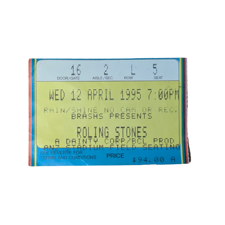 Rolling Stones - Voodoo Lounge Tour 1995 Original Vintage Concert Ticket Seat L5