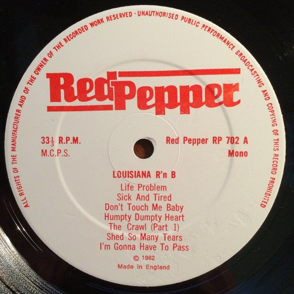 Various Artists - Louisiana - R'nB From Lanor Records Vinyl LP (Used)