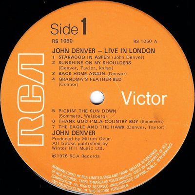 John Denver - Live In London Vinyl LP (Used)