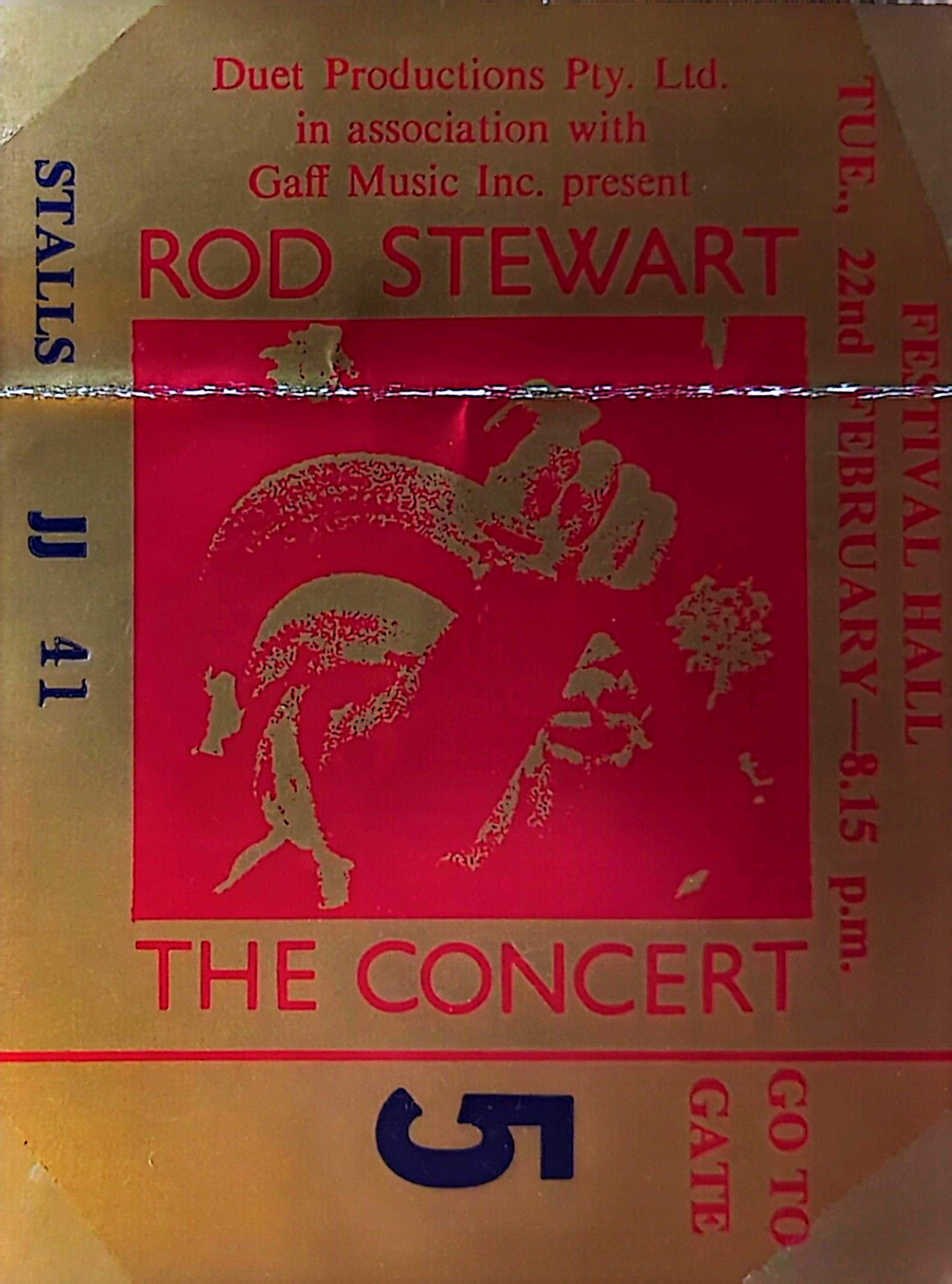 Rod Stewart - 1983 Original Vintage Concert Ticket Seat 41