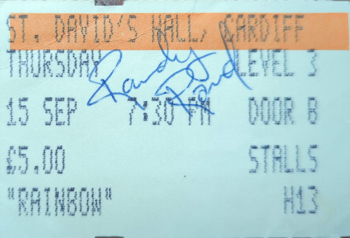 Randy Rand - c.1980s Original Vintage Concert Ticket