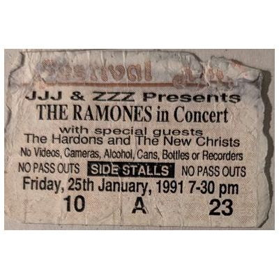 Ramones - In Concert Tour Original Vintage Concert Ticket Seat A23