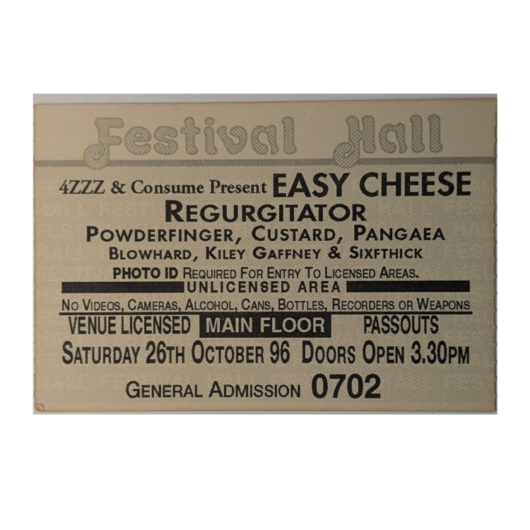 Easy Cheese - Festival 1996 Original Vintage Concert Ticket Main Floor