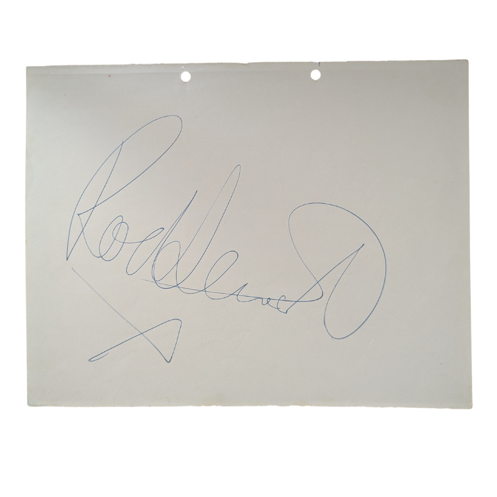 Rod Stewart - Rod Stewart Autograph On White paper